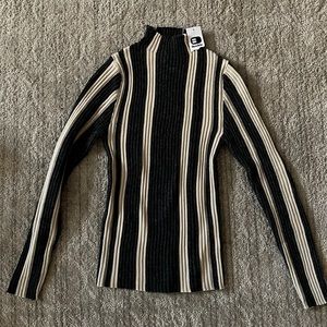 Striped turtleneck/fitted sweater